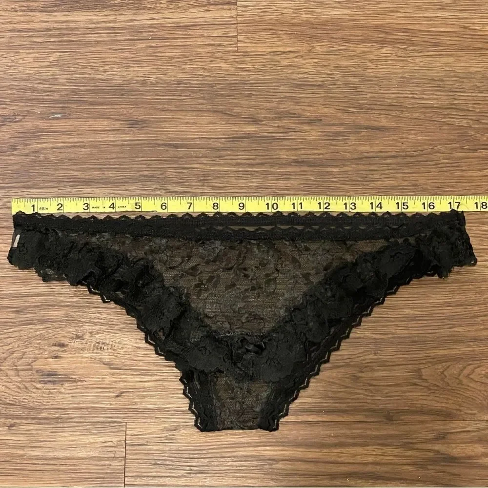 Vintage Stardust Intimates Sheer Lace Panty Black Size 6
